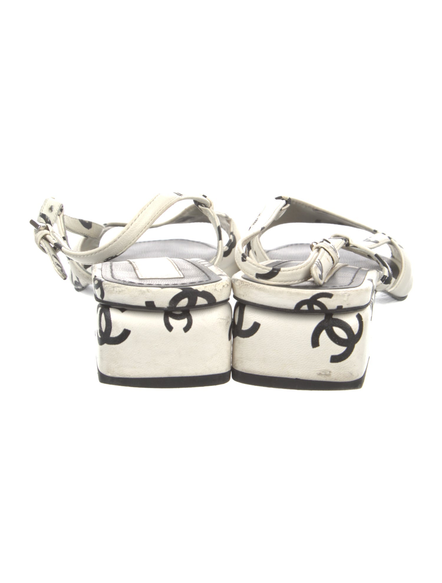 Chanel 2022 Interlocking CC Logo Slingback Sandals